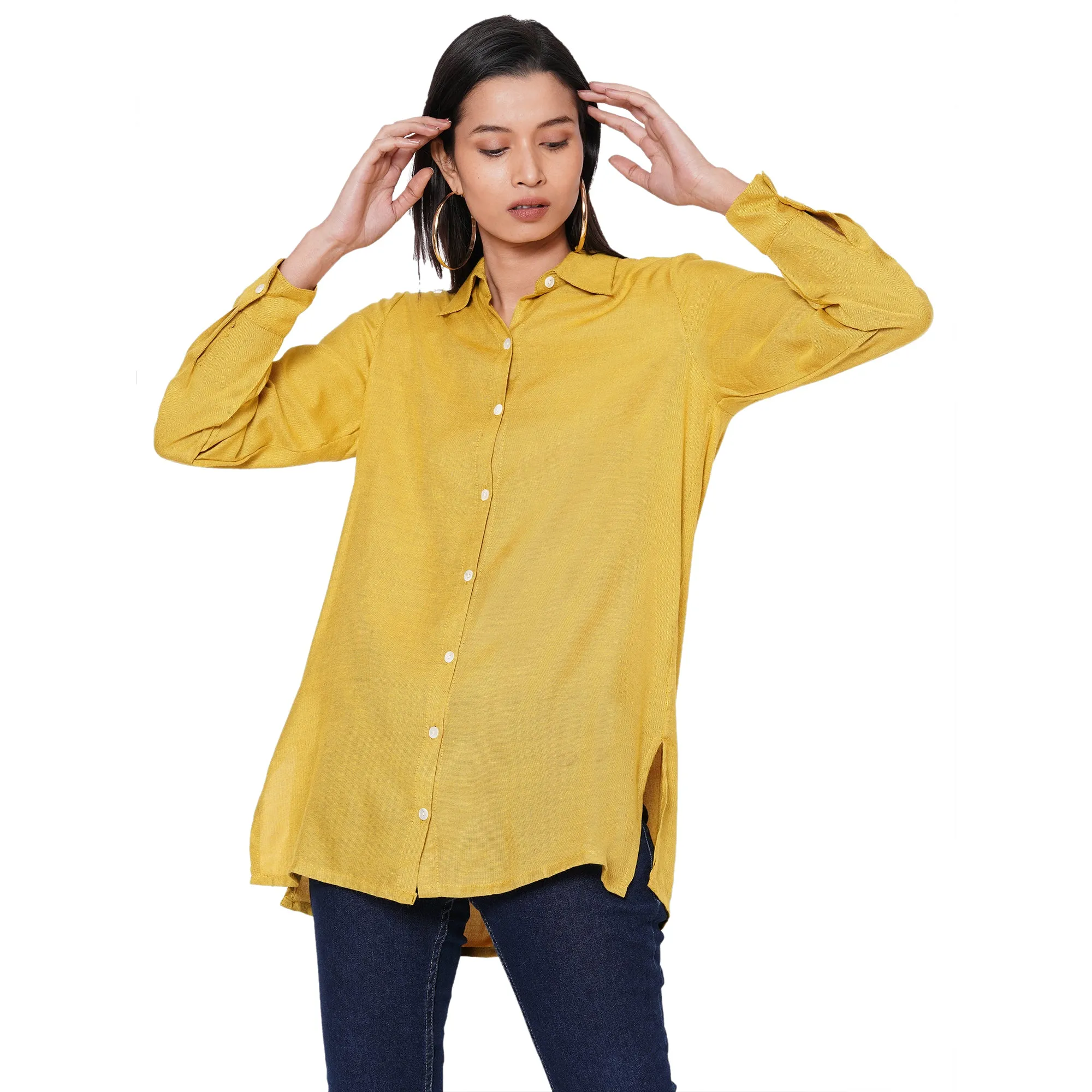 109F Yellow Soild Shirt
