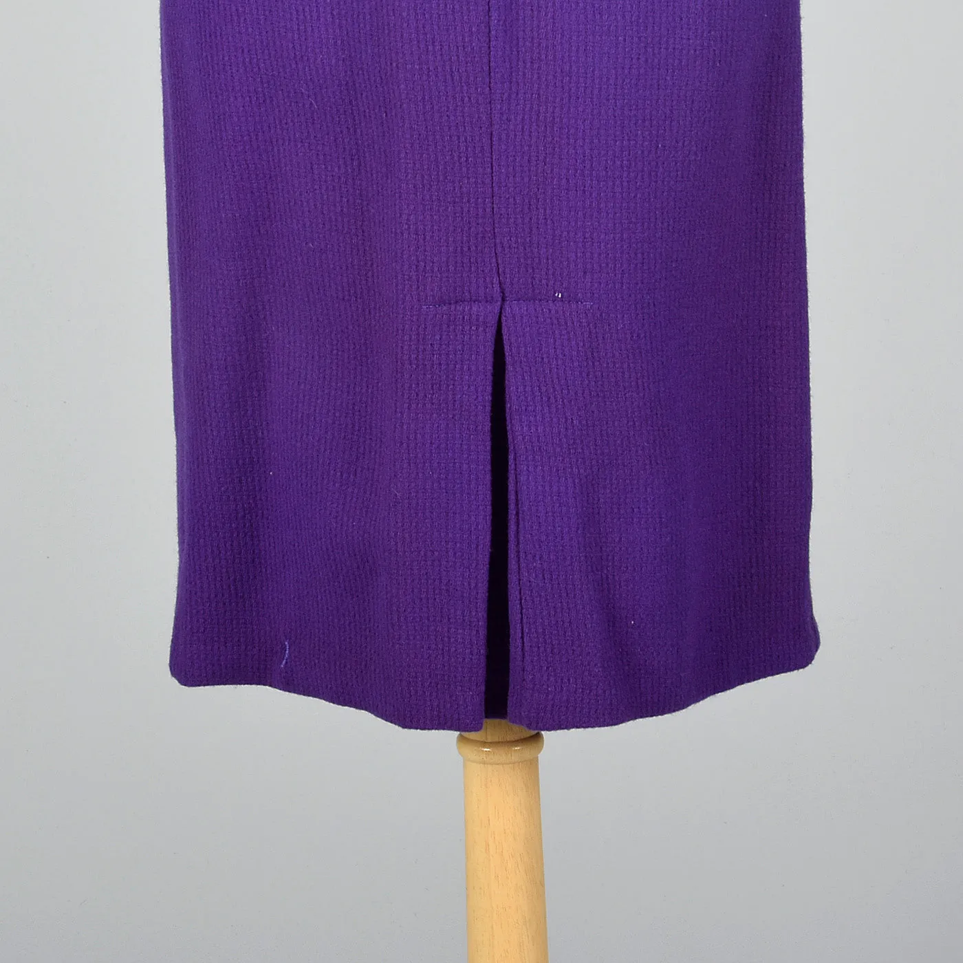 1950s Purple Knit Pencil Dress
