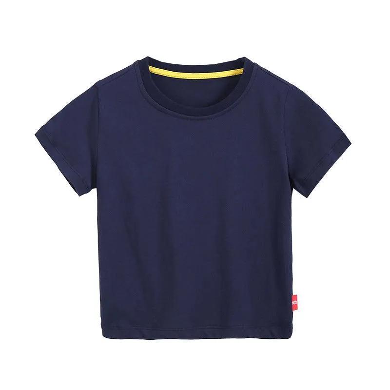 2021 Summer Children's T-shirt Solid Short Sleeve Round Neck Top