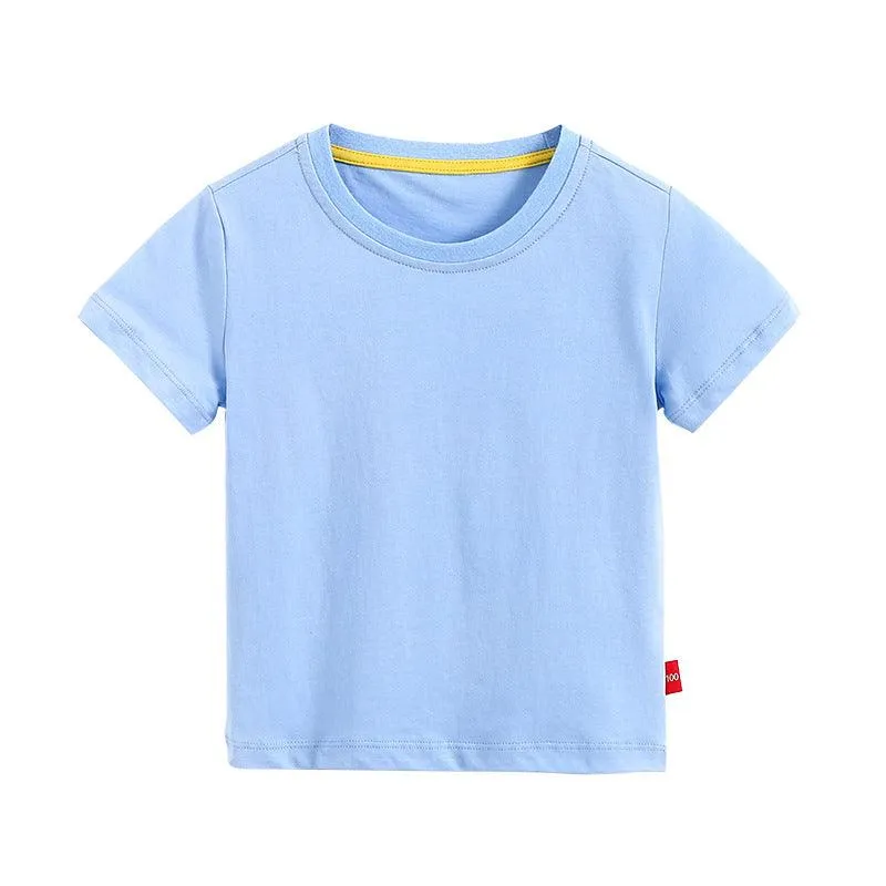 2021 Summer Children's T-shirt Solid Short Sleeve Round Neck Top