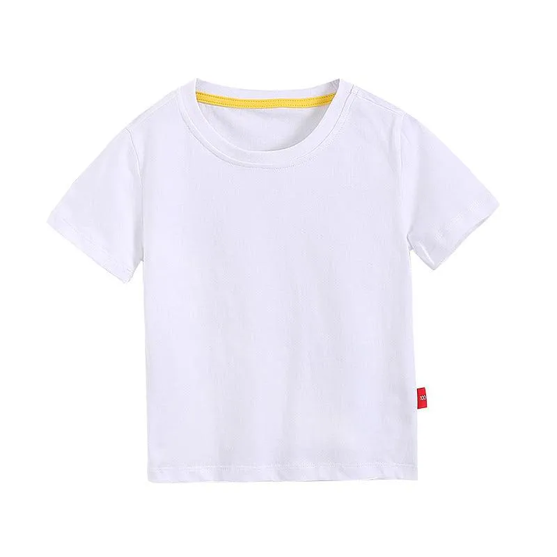 2021 Summer Children's T-shirt Solid Short Sleeve Round Neck Top