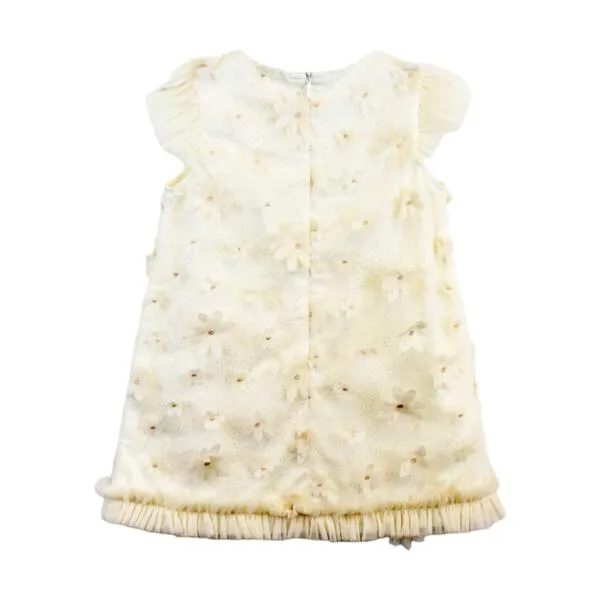 3D Beige Floral Dress