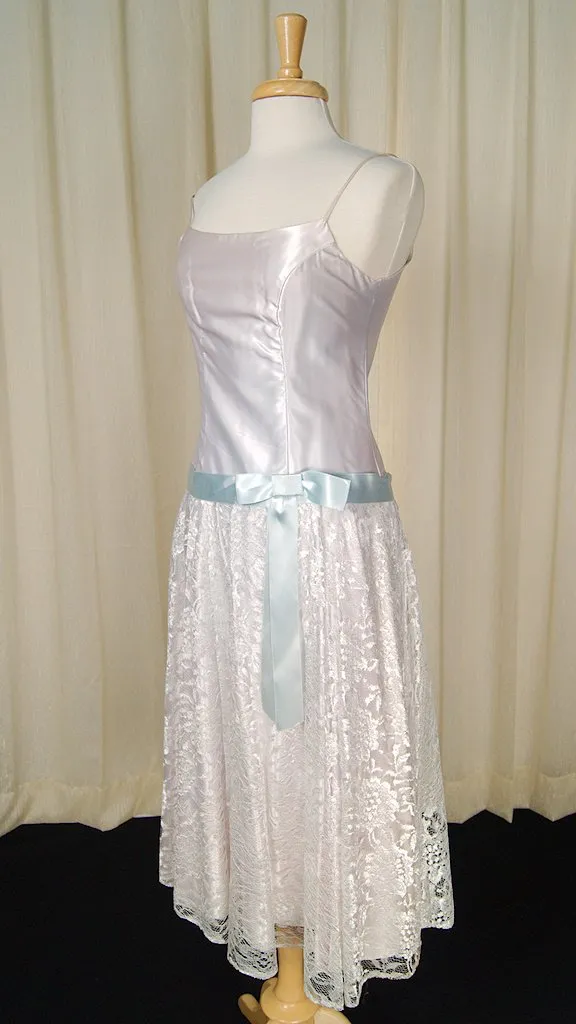 70s does 1920s Ice Blue Dress
