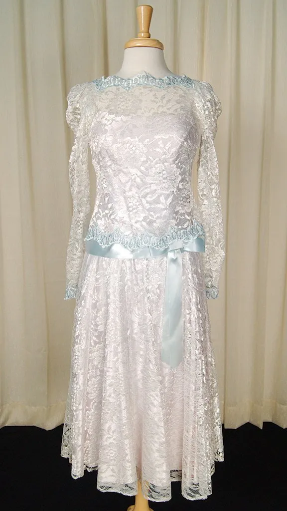 70s does 1920s Ice Blue Dress