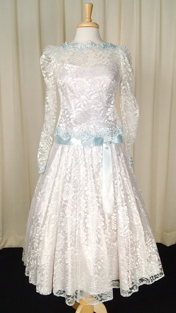 70s does 1920s Ice Blue Dress