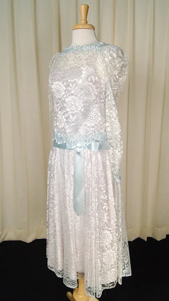 70s does 1920s Ice Blue Dress