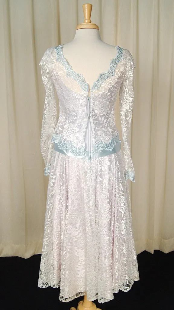 70s does 1920s Ice Blue Dress
