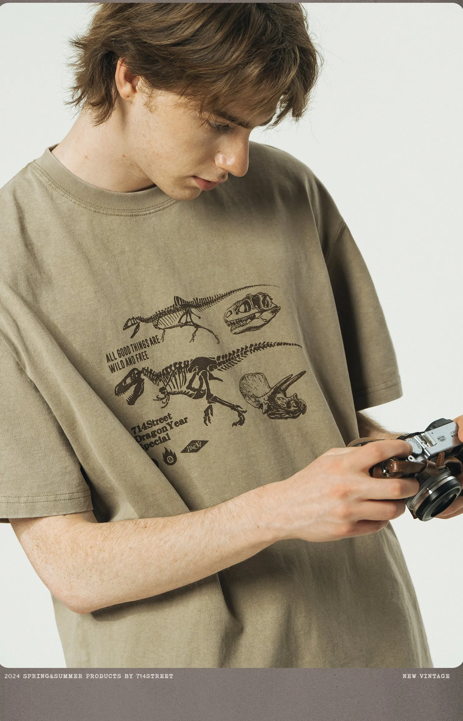 714STREET ドラゴンプリントTシャツ 714ST075