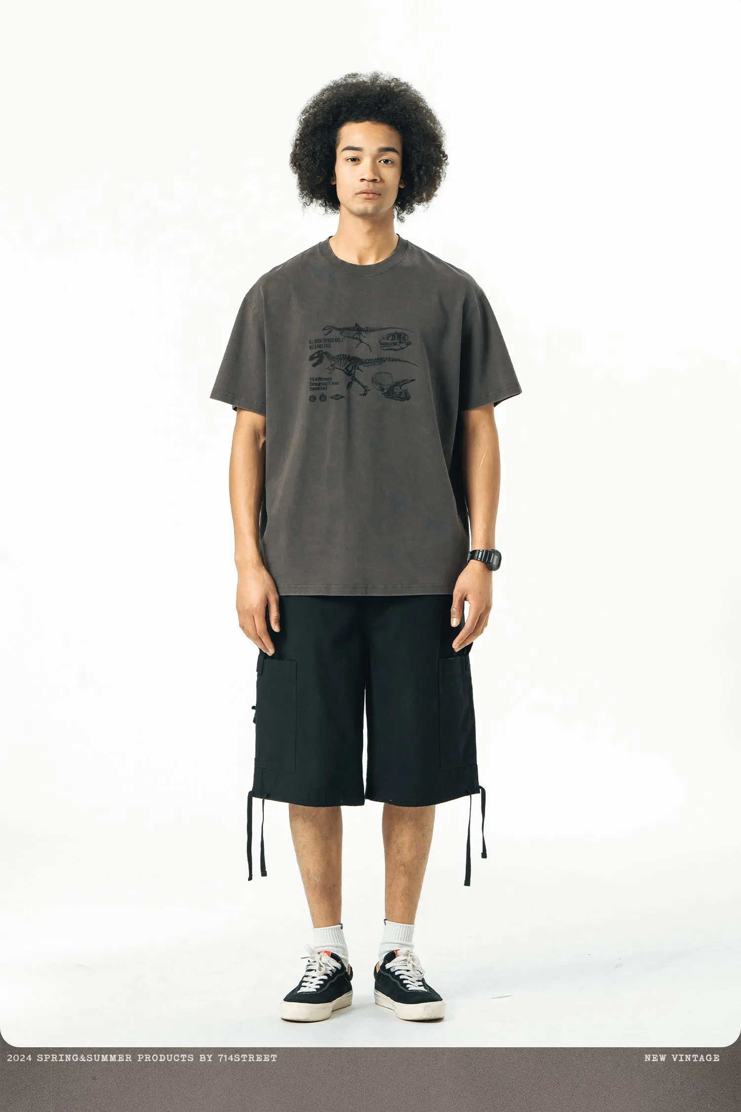 714STREET ドラゴンプリントTシャツ 714ST075