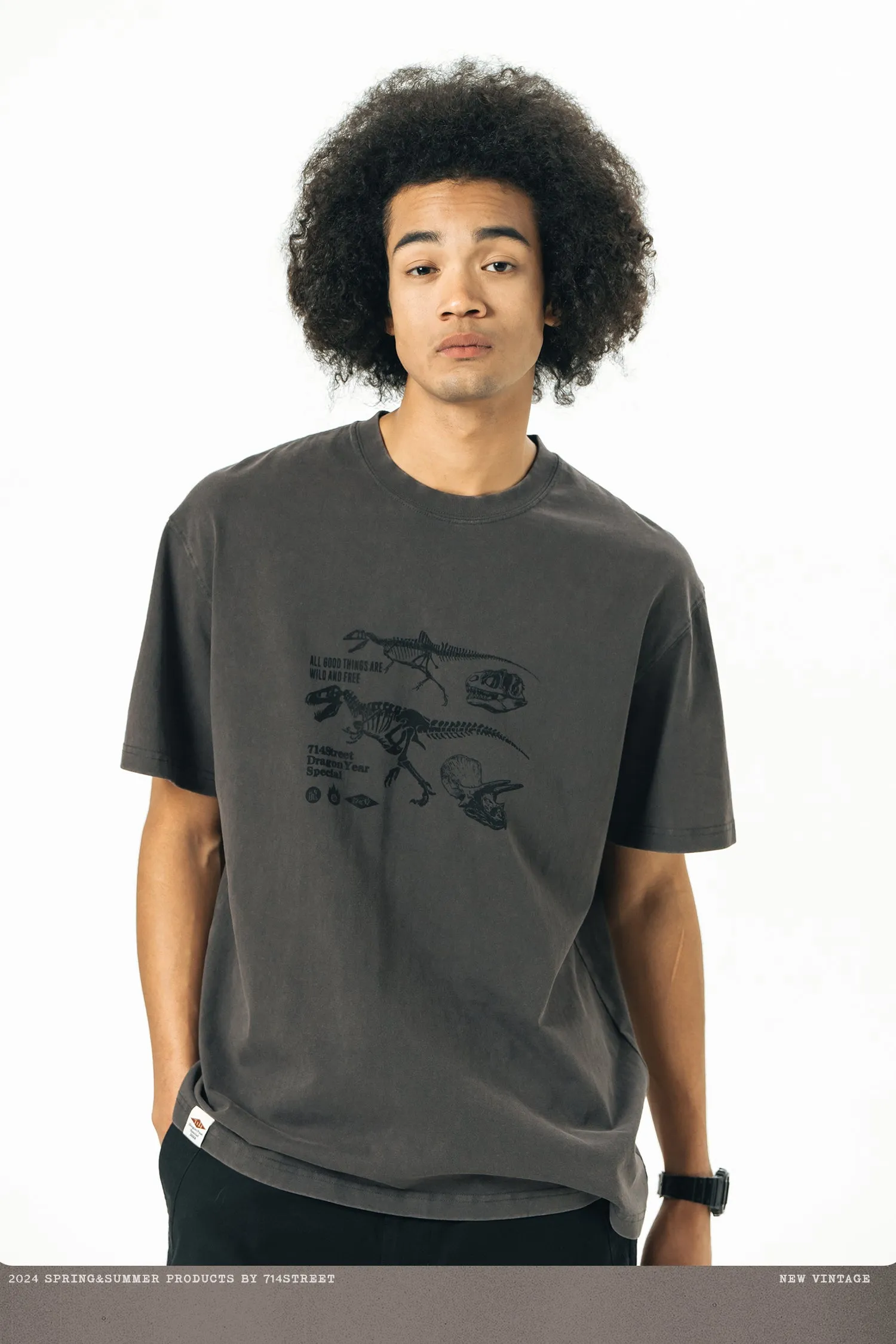 714STREET ドラゴンプリントTシャツ 714ST075