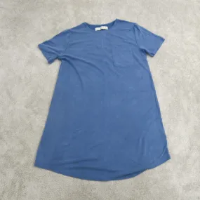 Abercrombie & Fitch Shirt Dress Womens Small Blue Short Sleeve Chest Pockets