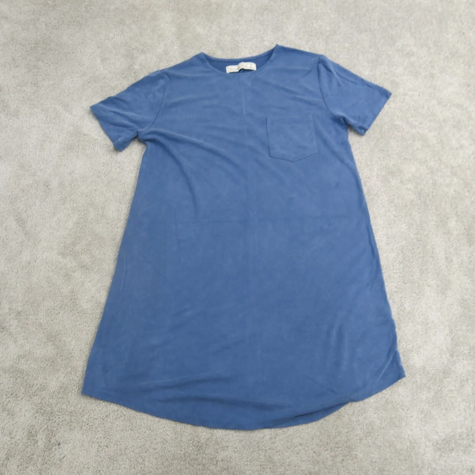 Abercrombie & Fitch Shirt Dress Womens Small Blue Short Sleeve Chest Pockets