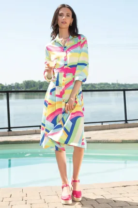 Alison Sheri Shirt Dress Multicolour Bold Abstract Print A45133
