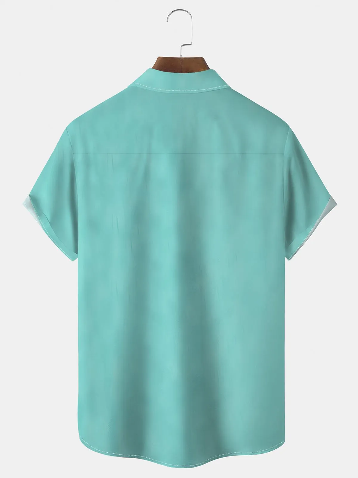 Alohadaddy Hawaiian Icy Green Coconut Tree Men's Button Pocket Shirt