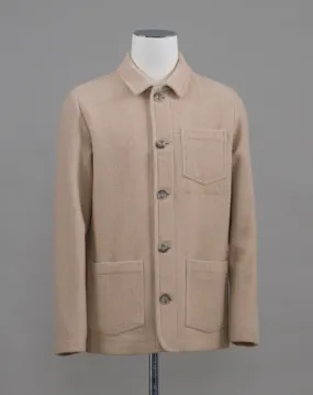 Altea Wool & Alpaca Herringbone Jacket / Beige