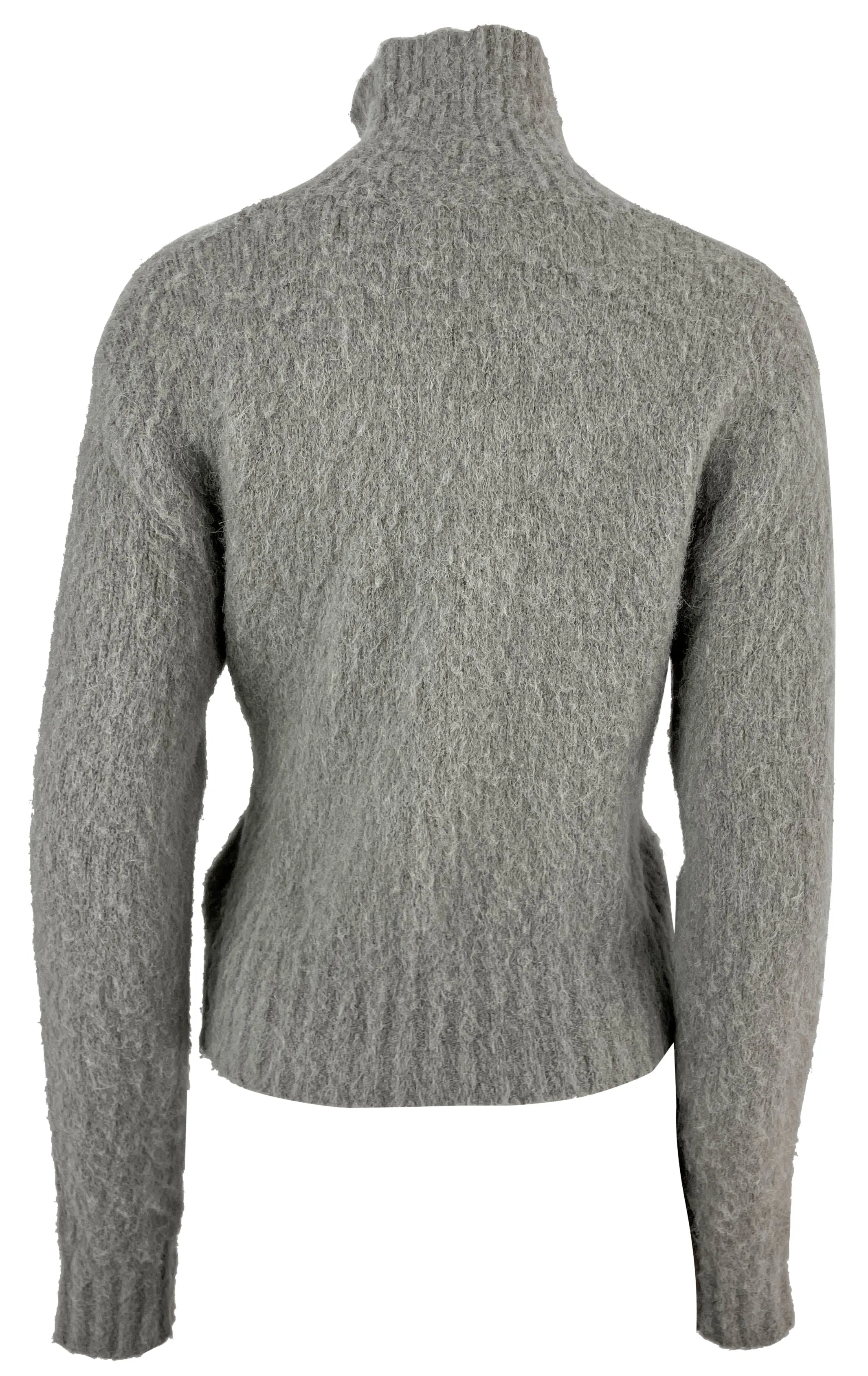 Ami High-Neck Brushed-Effect Sweater in Taupe