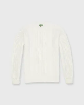 Aran Sweater in Ivory Wool/Baby Alpaca Blend