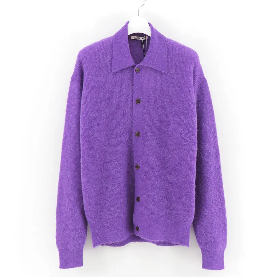 【AURALEE/オーラリー】<br>BABY SURI ALPACA SHEER KNIT SHIRT CARDIGAN <br>A24AC01AK
