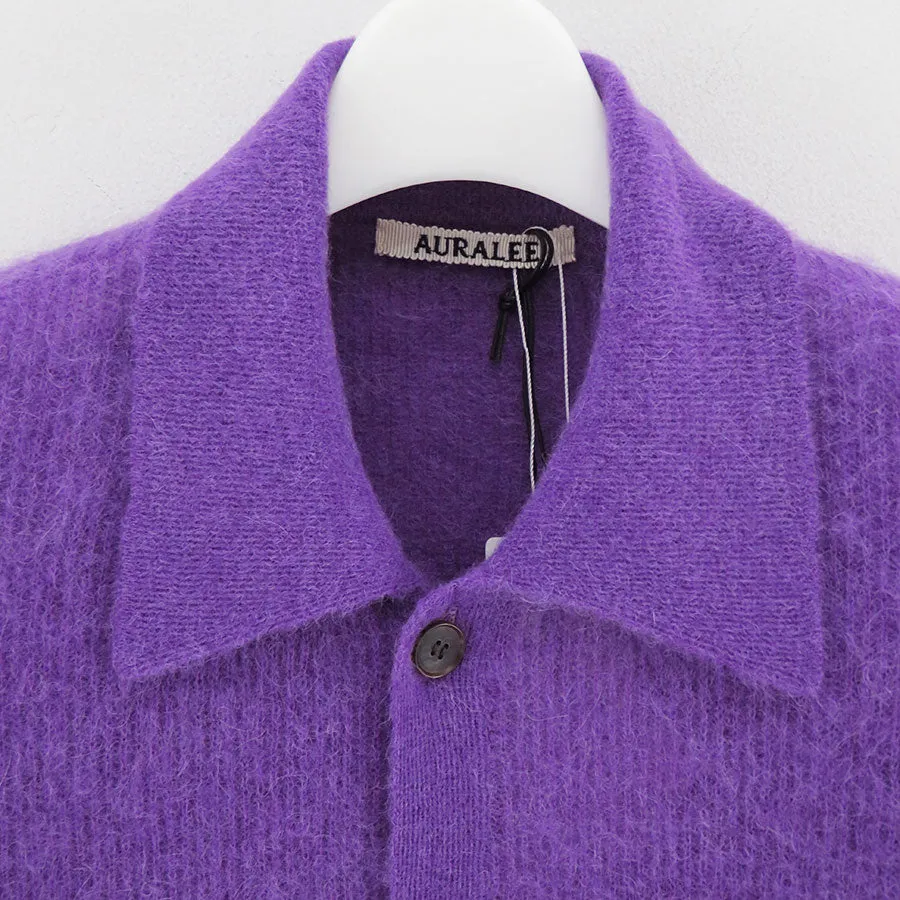【AURALEE/オーラリー】<br>BABY SURI ALPACA SHEER KNIT SHIRT CARDIGAN <br>A24AC01AK