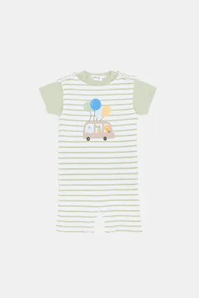 Baby Mint Stripe Dungaree Set (2 Piece)