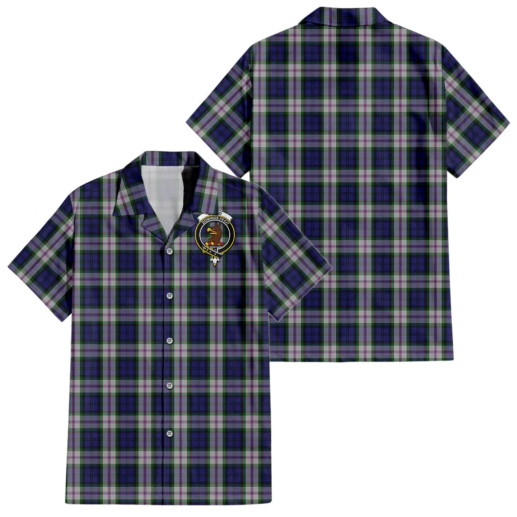 Baird Dress Tartan Short Sleeve Button Down Shirt with Family Crest