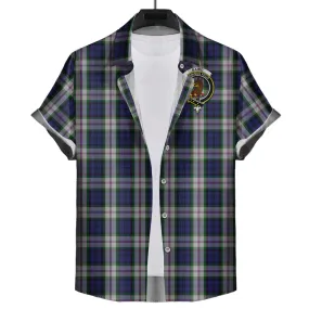 Baird Dress Tartan Short Sleeve Button Down Shirt with Family Crest