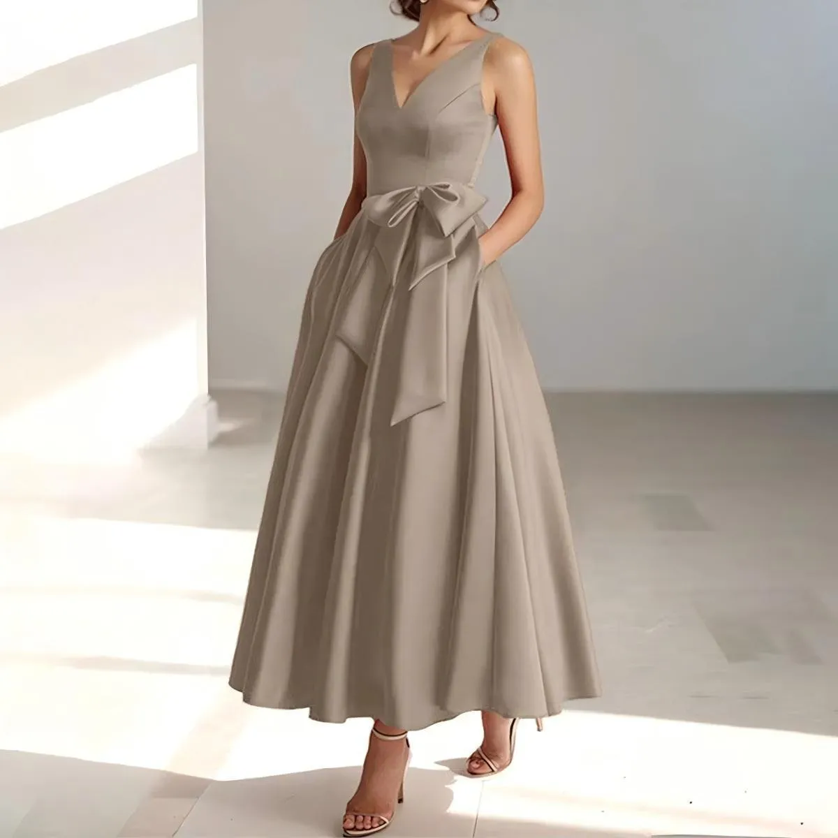 Birthday Party Host V-neck Socialite Daily Wearable Slimming Dress, www.lioness-love.com