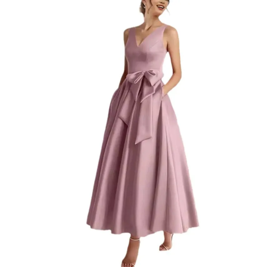 Birthday Party Host V-neck Socialite Daily Wearable Slimming Dress, www.lioness-love.com