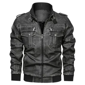 Black Varsity Jacket Racer Jacket Motorcycle Riding Racing Suit Cowhide Motorcycle Leather Coat for Men Fall/Winter Jacket