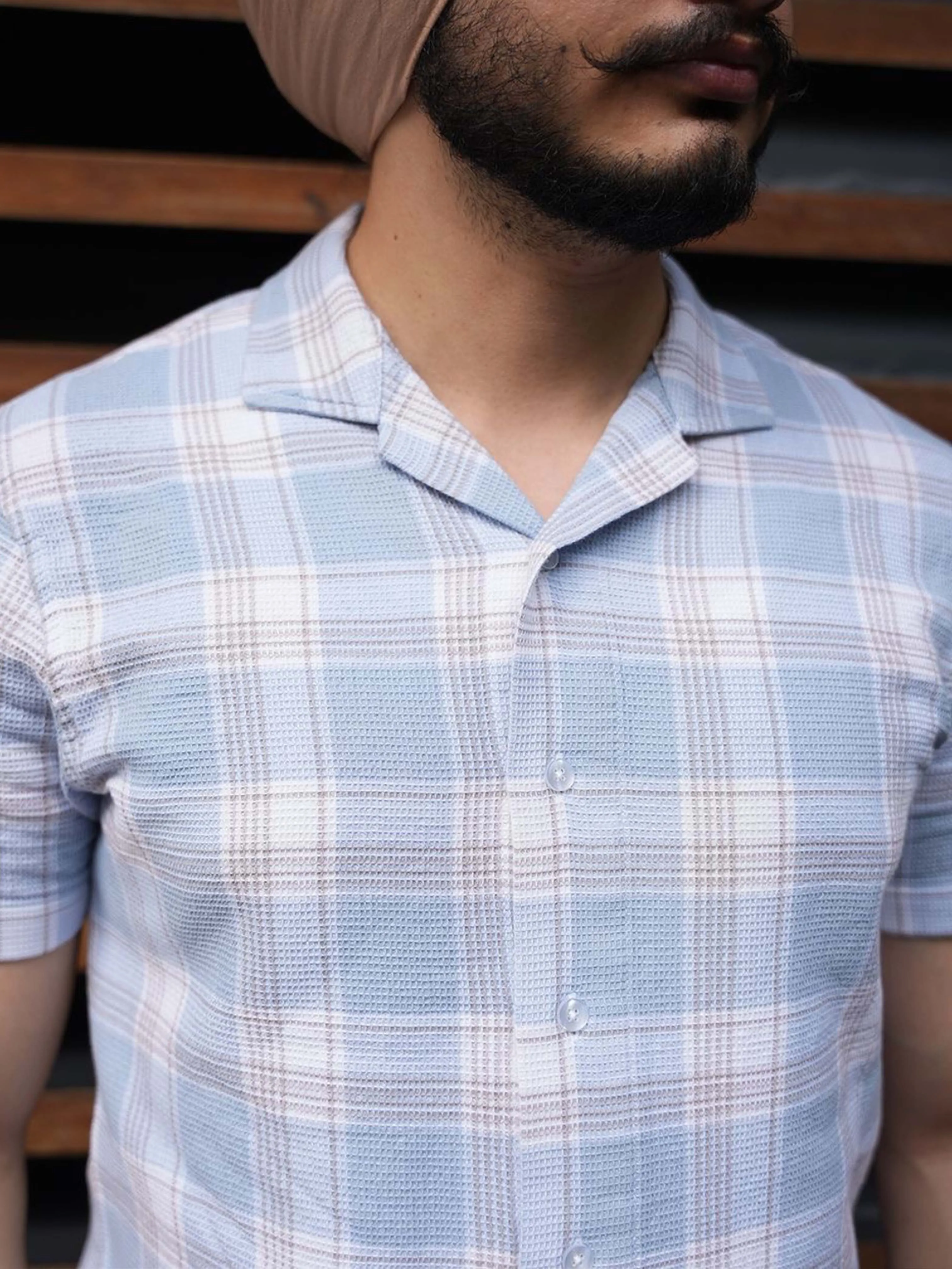 Blue Check Cuban Shirt
