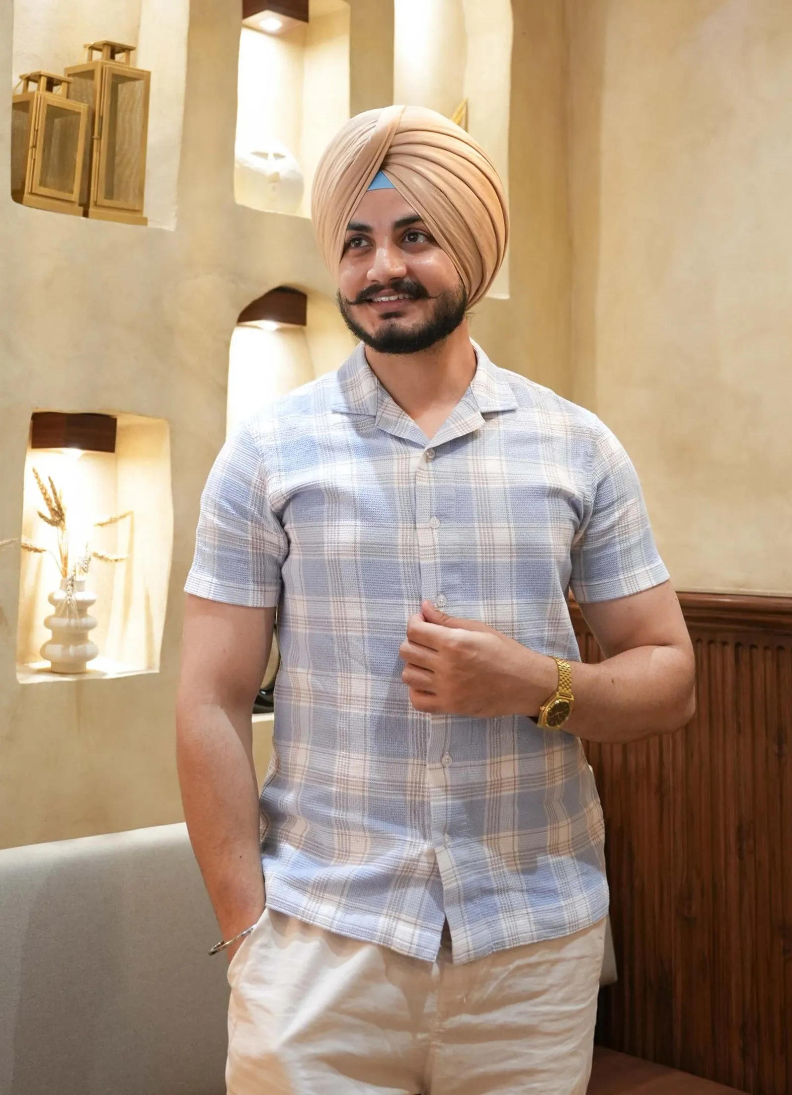 Blue Check Cuban Shirt