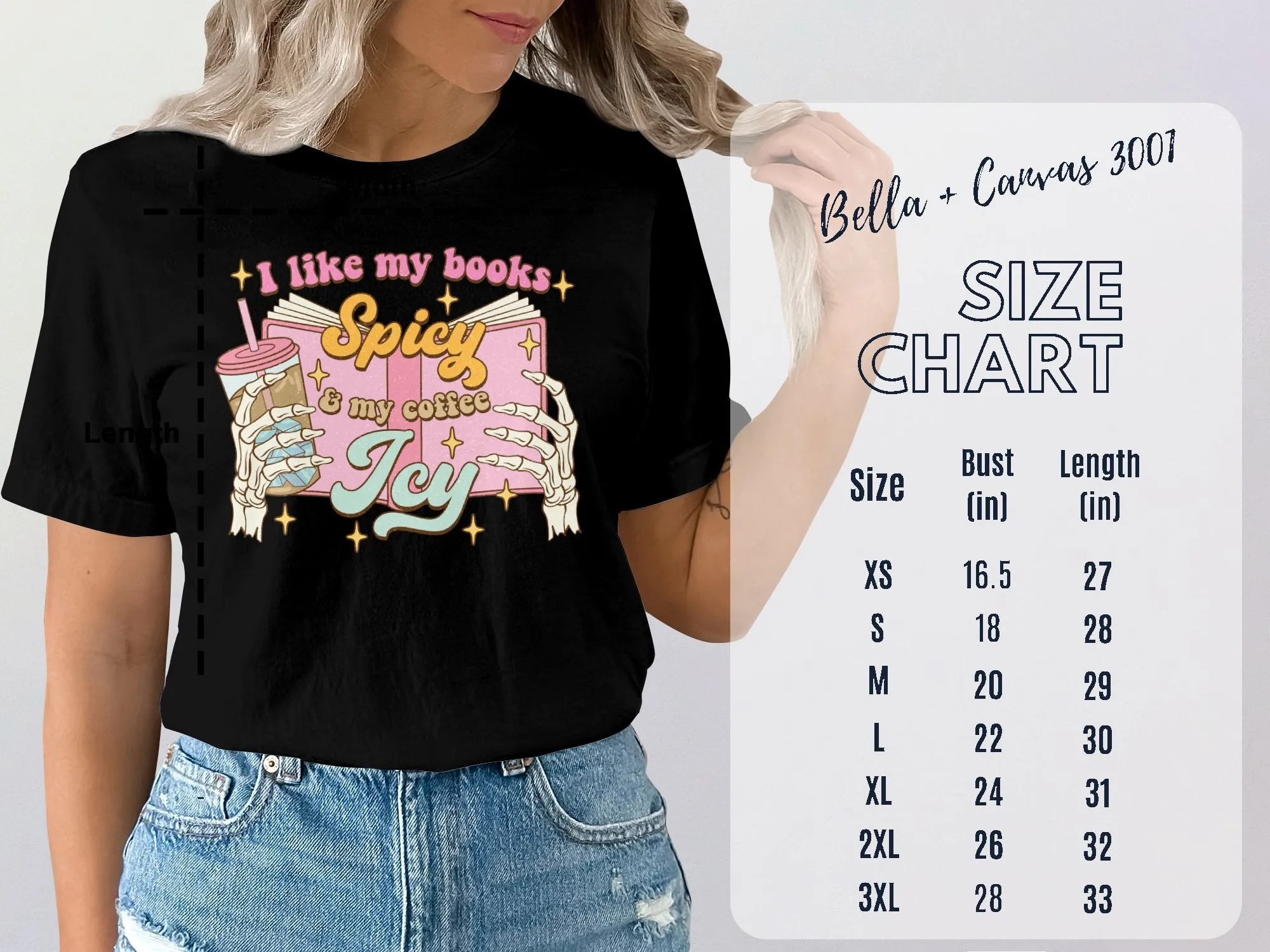 Book Lover T-Shirt, Spicy Books Icy Coffee Graphic Tee, Reading Enthusiast Casual Top, Unisex Shirt for Bibliophiles