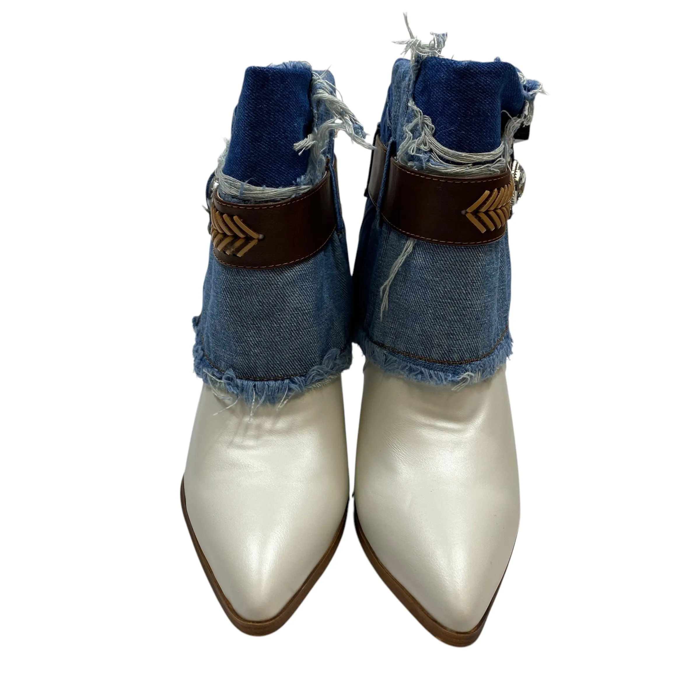 Boots Ankle Heels By Cape Robbin In Blue & White, Size: 8.5