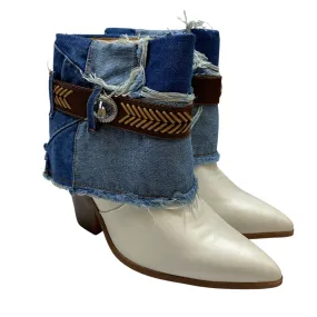 Boots Ankle Heels By Cape Robbin In Blue & White, Size: 8.5