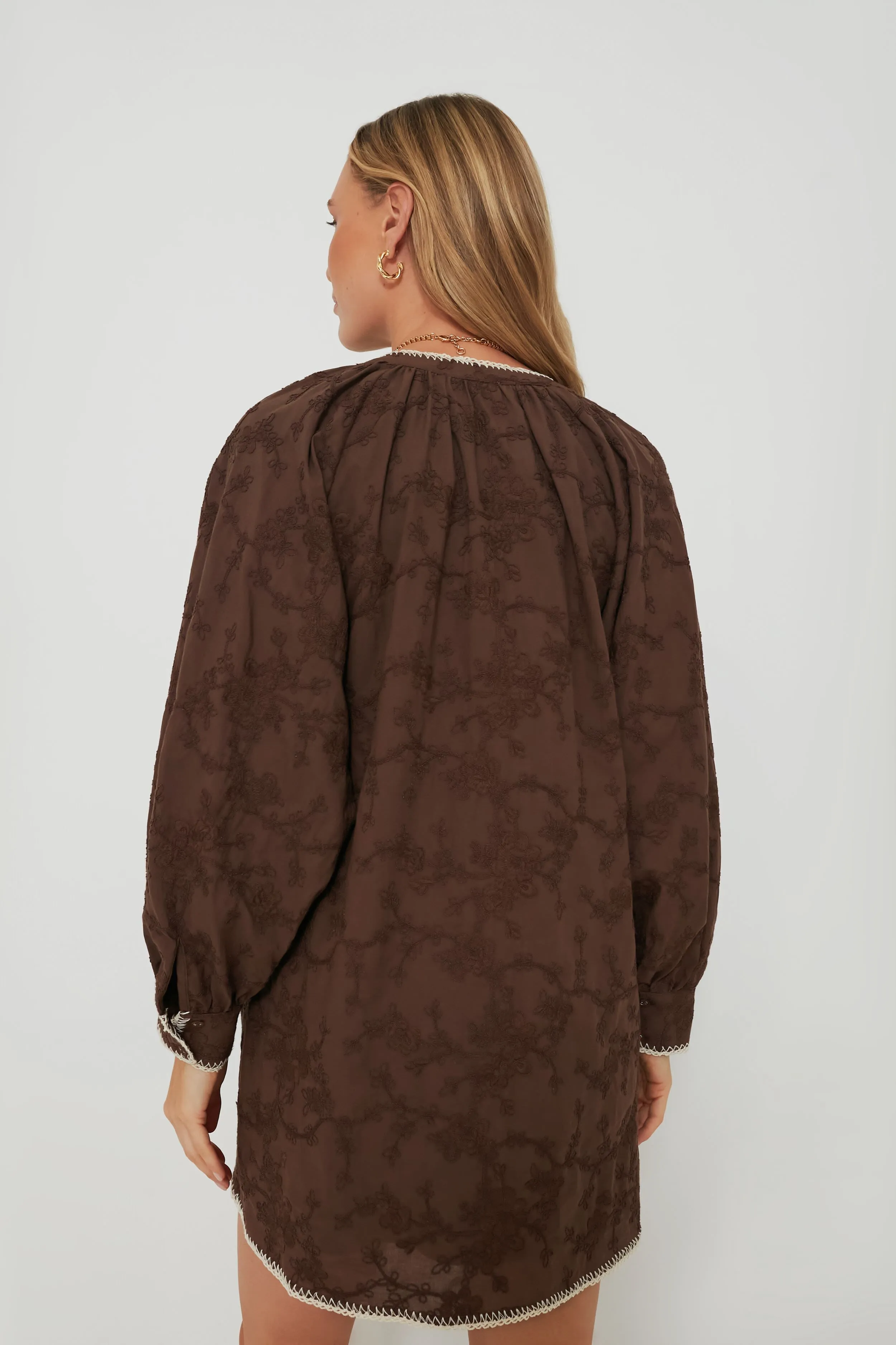 Brown Textured Trisha Shirt Dress