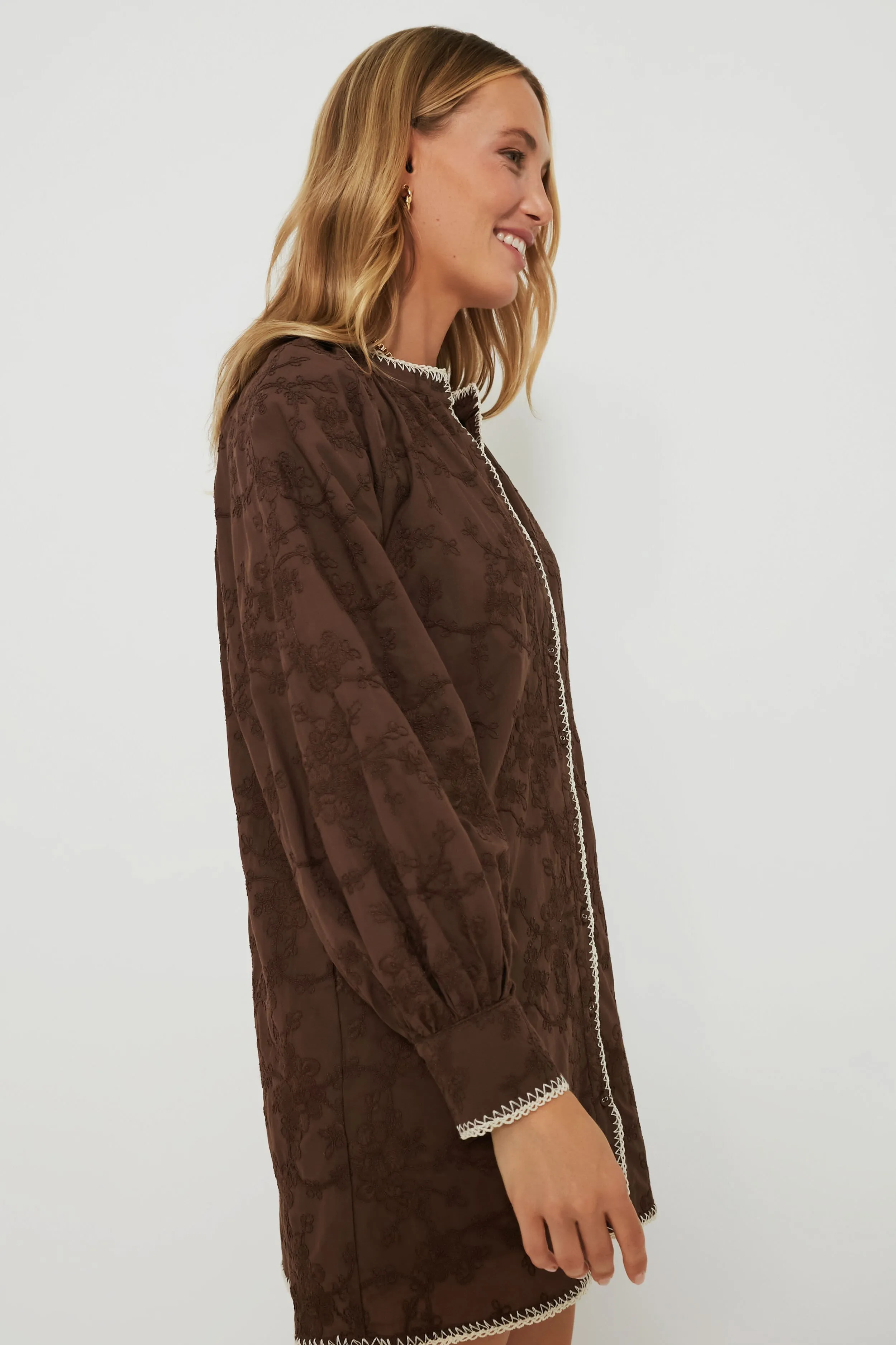 Brown Textured Trisha Shirt Dress