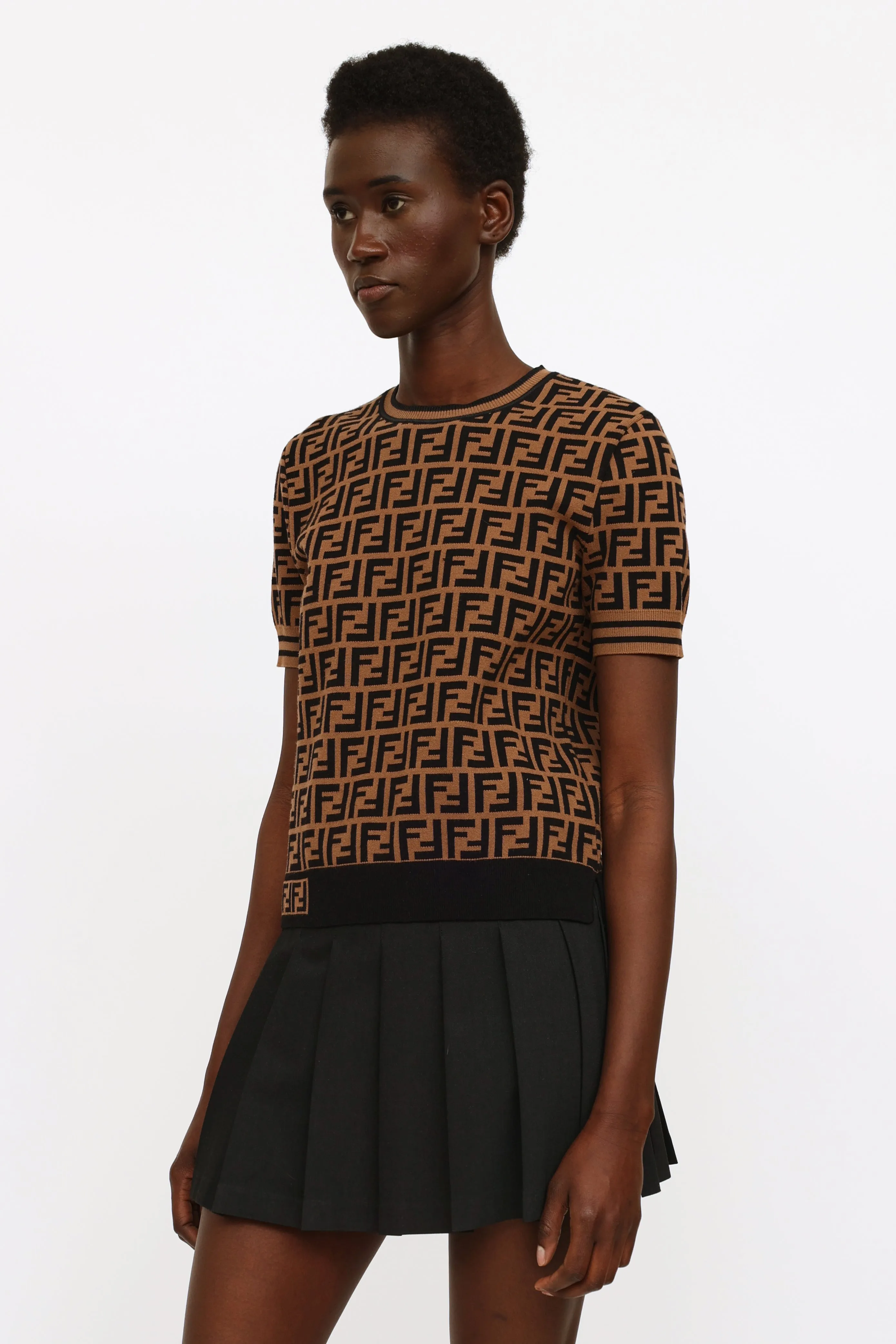 Brown Zucca Knit Top
