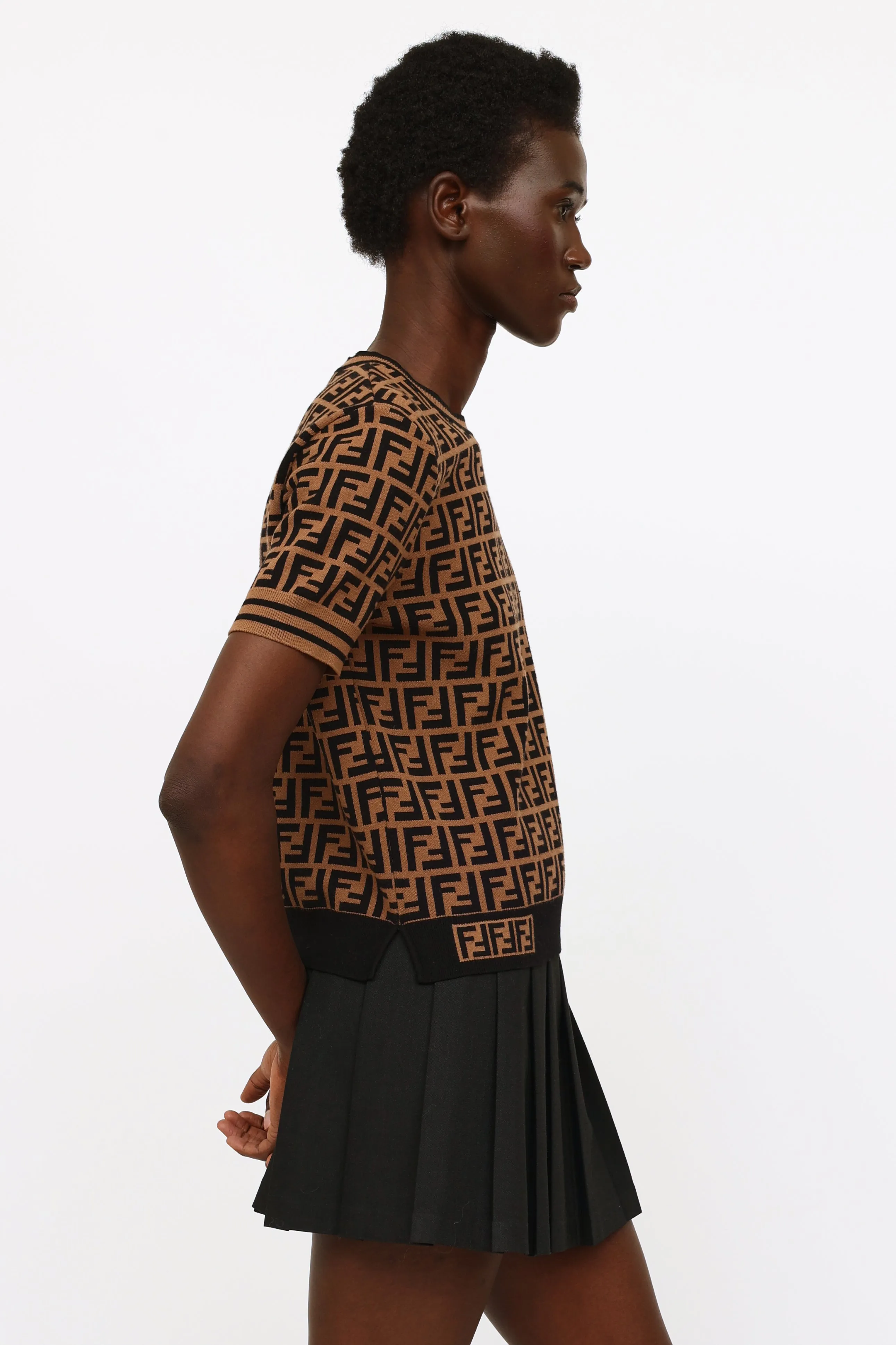 Brown Zucca Knit Top