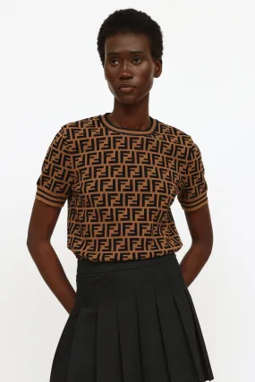 Brown Zucca Knit Top