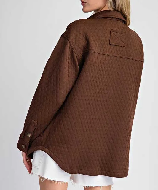 Button Down Shacket - Coffee - FINAL SALE