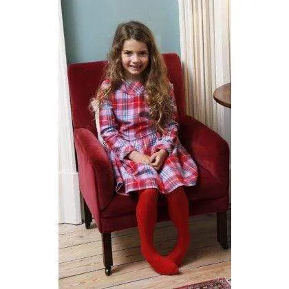 Cable Knit Tights: Red