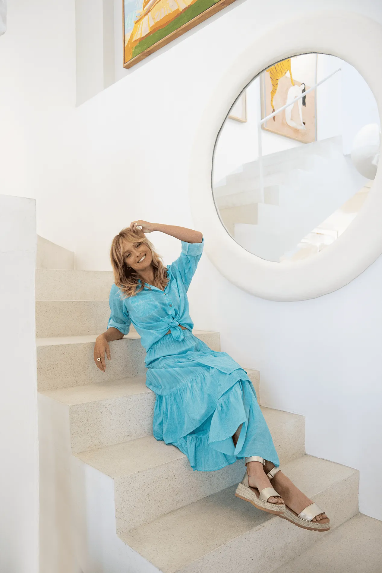 Cara Tiered Ruffle Skirt - Turquoise