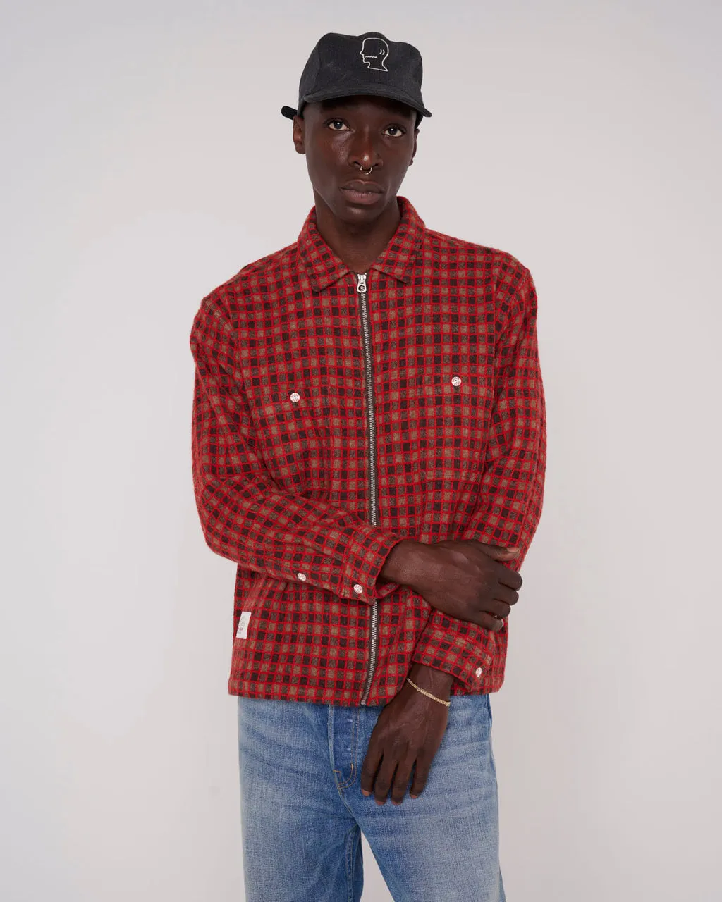 Check Mate Flannel Zip Shirt, Brown