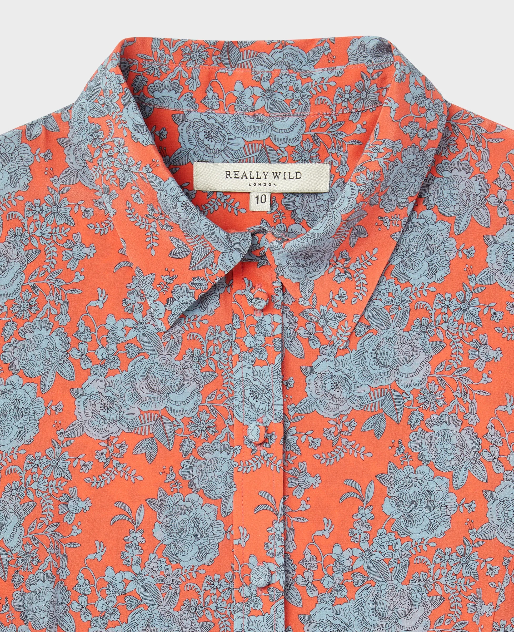 Christy Liberty Print Floral Silk Midi Shirt Dress