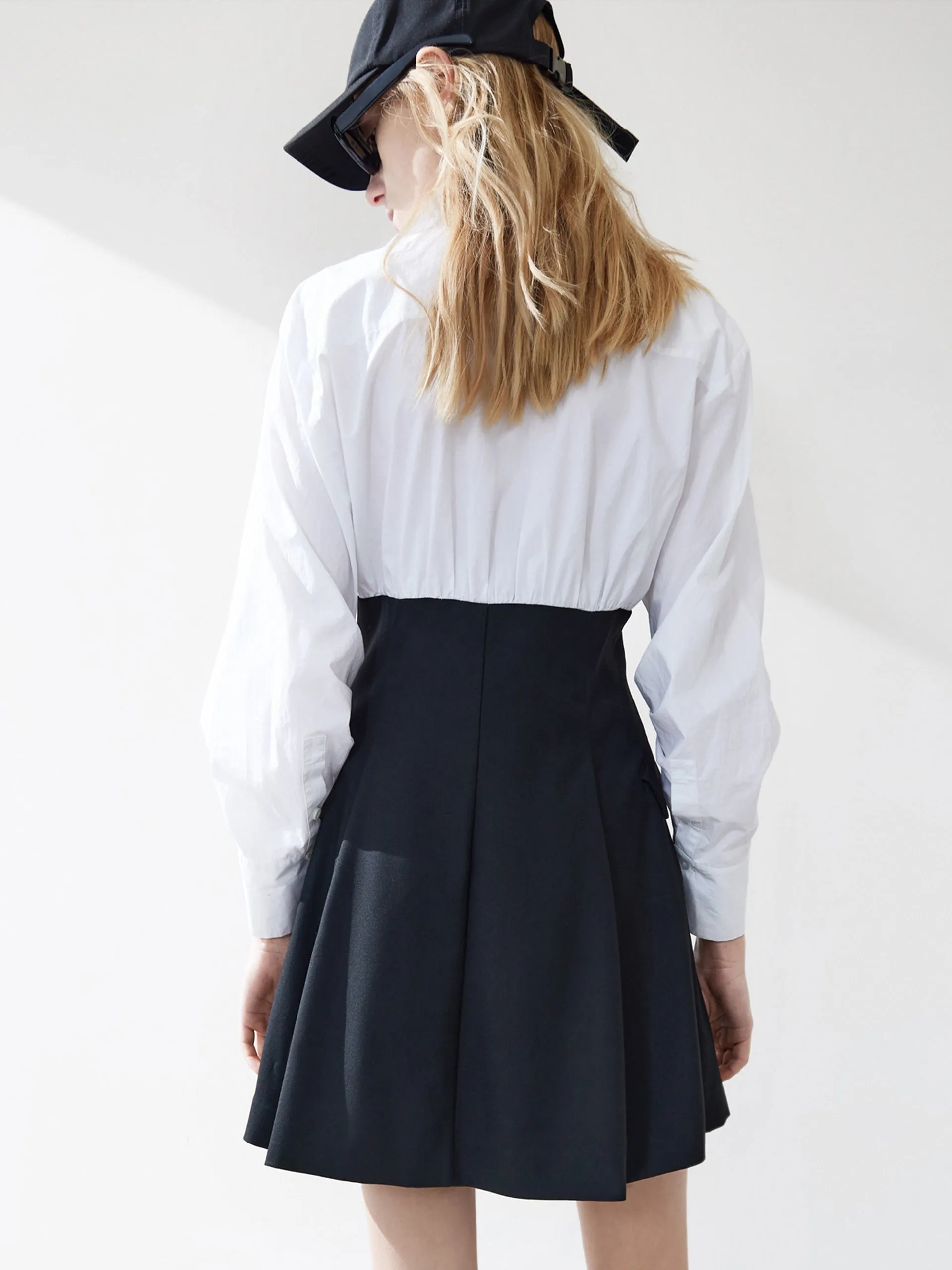 Contrast Cotton Shirt Dress