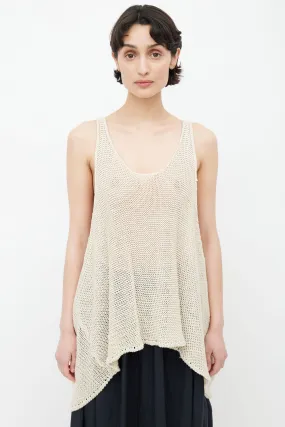 Cream Knit Distressed Top
