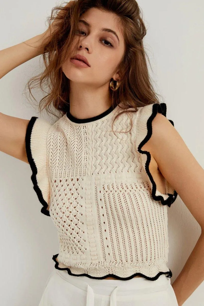 Crochet Chic Flounce Tank Top