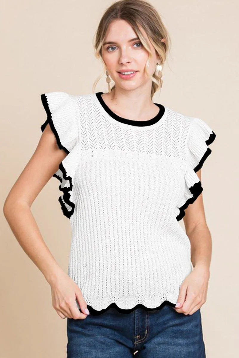 Crochet Chic Flounce Tank Top