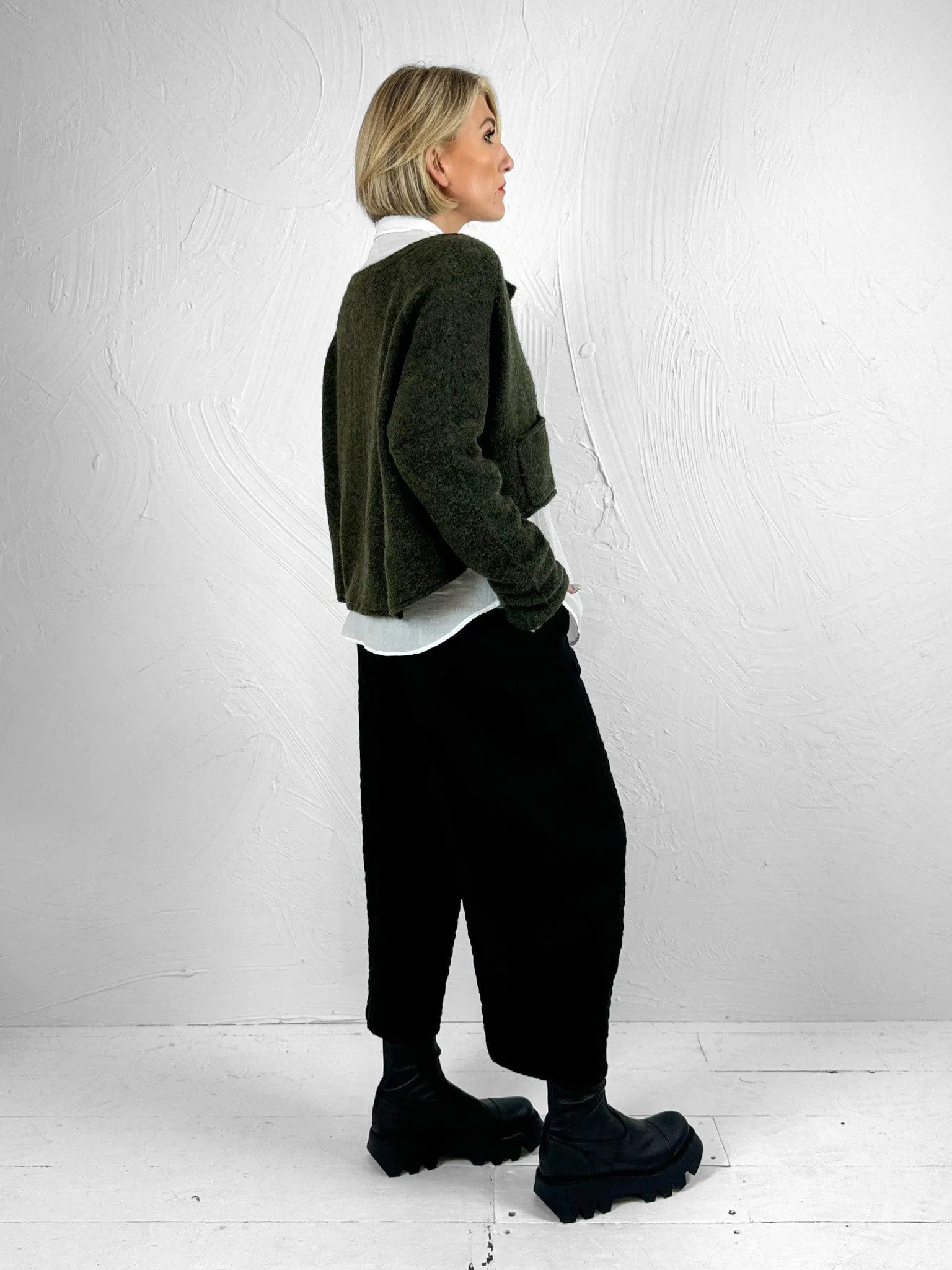 Cropped Knitted Cardigan - 3317102 Cardigan - 2 Colours