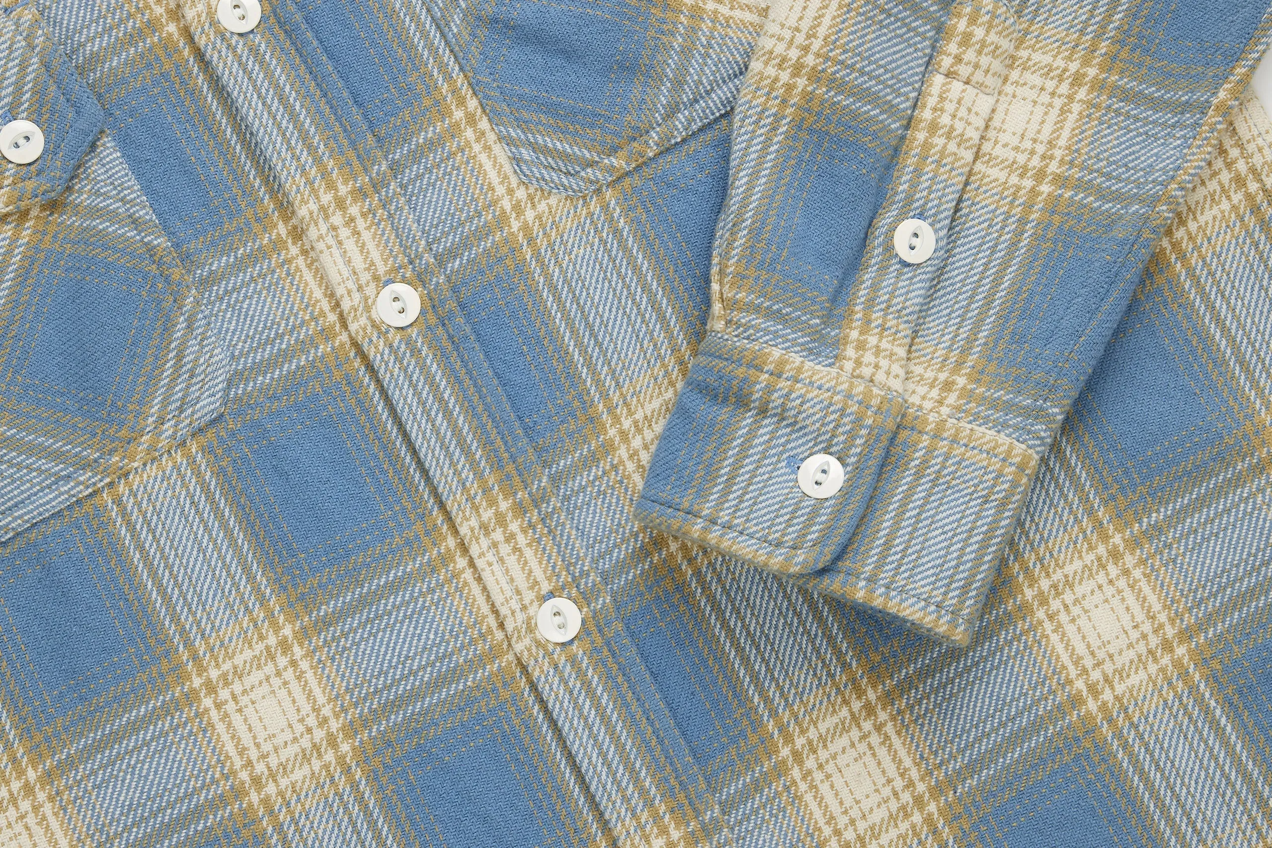 Crosscut Flannel Shirt - Powder Blue Plaid